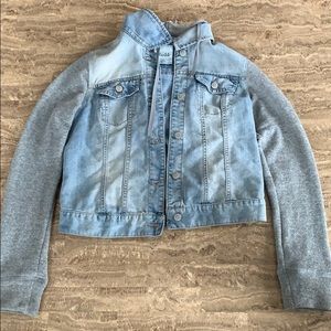 Jean Jacket w/ knit hood🖤